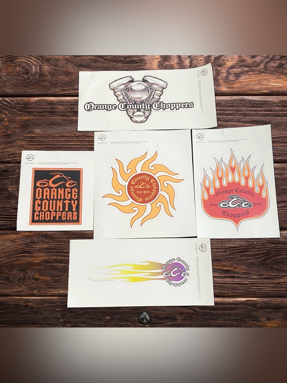 VTG Orange County Choppers Sticker Decal Lot NWT 5pc Y2K Biker Motorcycle OCC